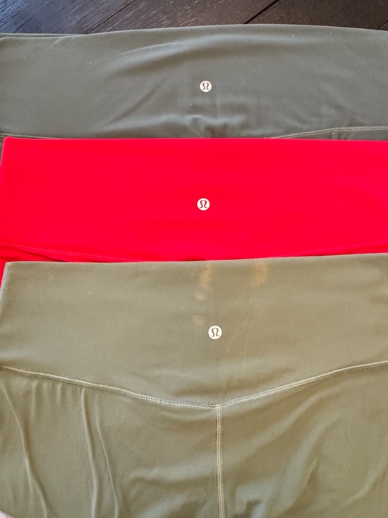 lululemon athletica Pants - lululemon athletica Red, Olive Green, and sage green LeggingSet. Three in total.